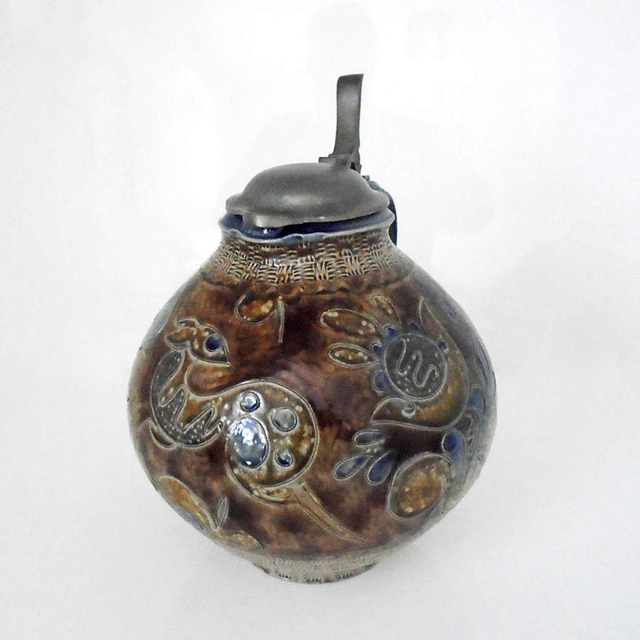 A large characterful lidded jug by Elfriede Balzar Kopp