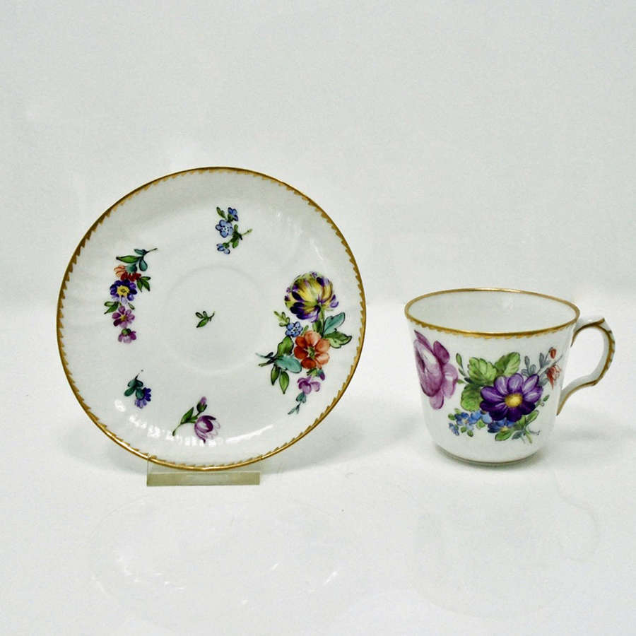 A fine Royal Copenhagen porcelain cup and saucer