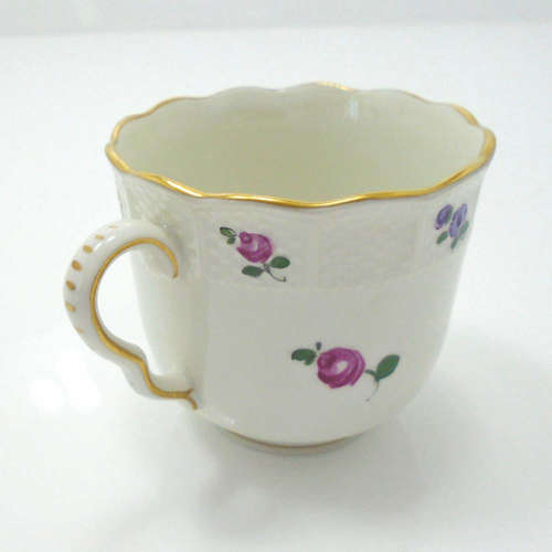 Thuringia Bock-Wallendorf floral painted porcelain cup & saucer