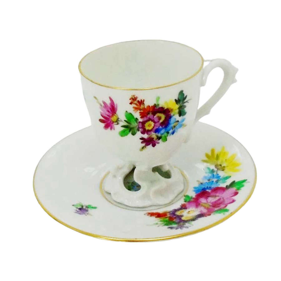 A Rare Fraureuth Porcelain Chocolate Cup & Saucer