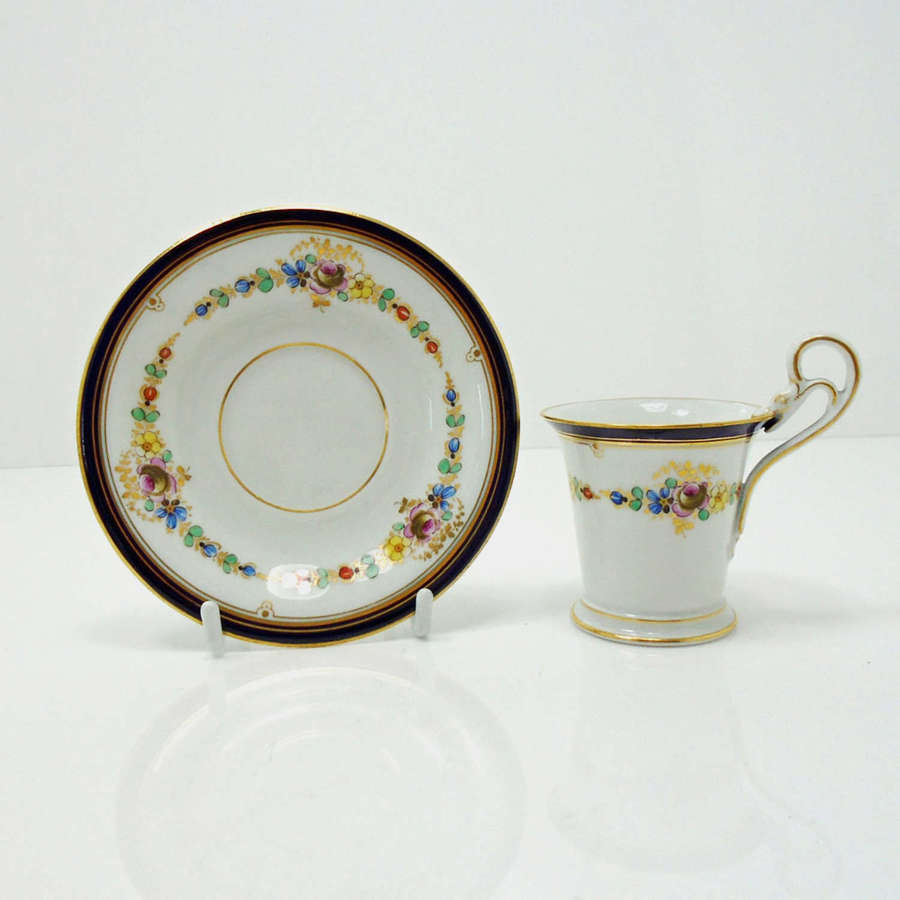 Meissen Demitasse with High Double Swan-Neck Handle