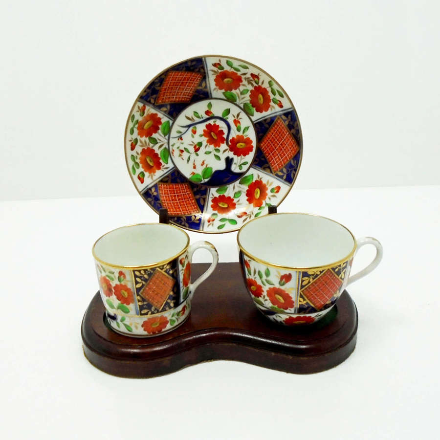 An uncommon George III Coalport porcelain trio