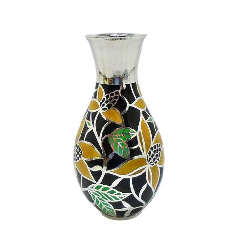 A striking Silver Overlay Vase by Friedrich Spahr