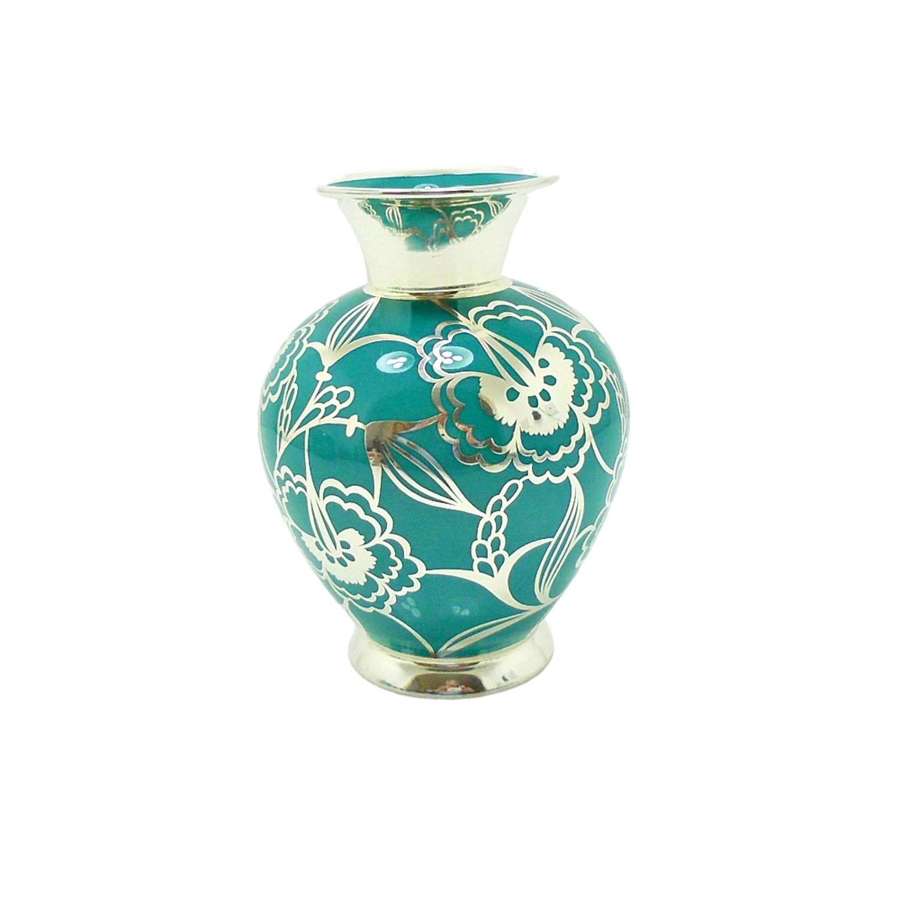 Friedrich Spahr Silver Overlay Vase