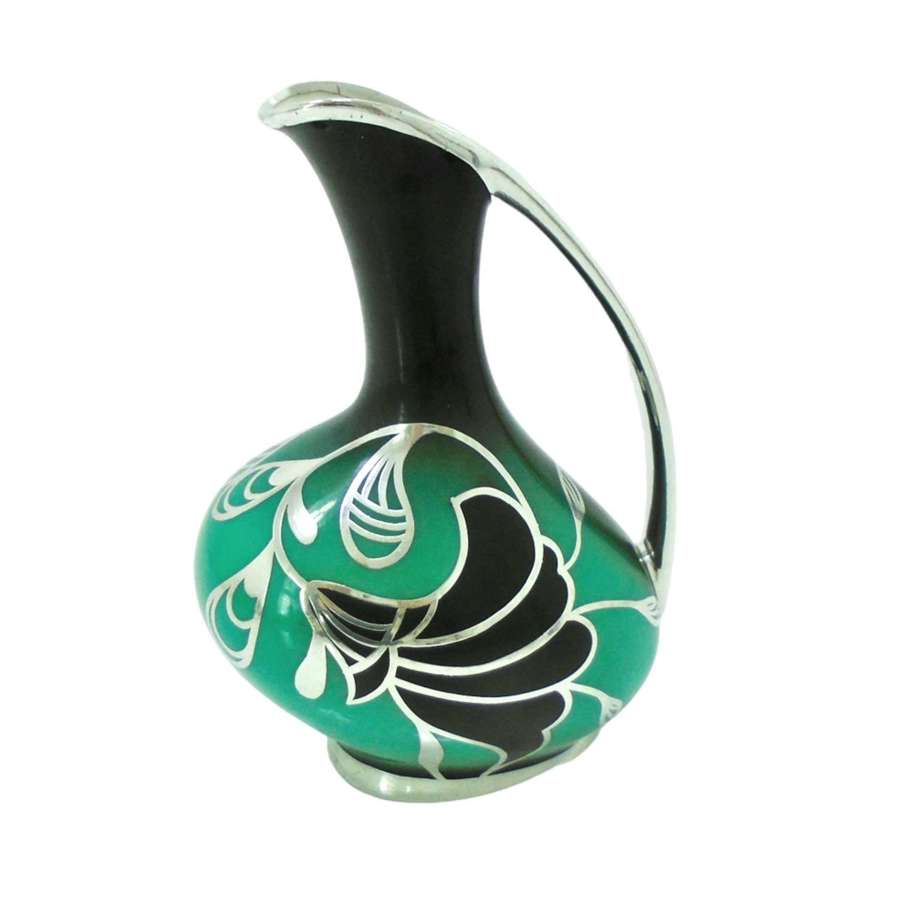 A modernist inspired silver overlay jug by Friedrich Deusch
