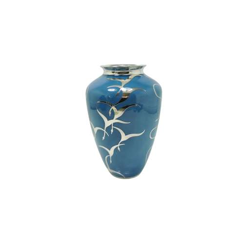 An exciting and rare silver overlay vase