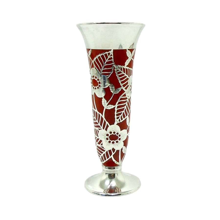 An early Hutschenreuther Porcelain trumpet vase by Friedrich Spahr