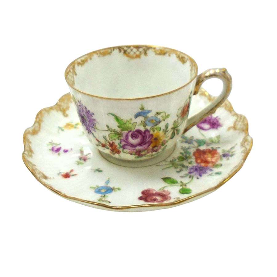 M Redon Limoges Porcelain cup & saucer