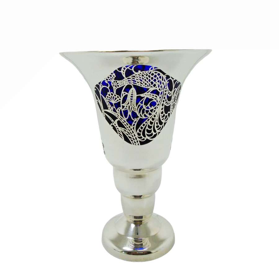 Jean Beck glass with Deusch Silver Overlay