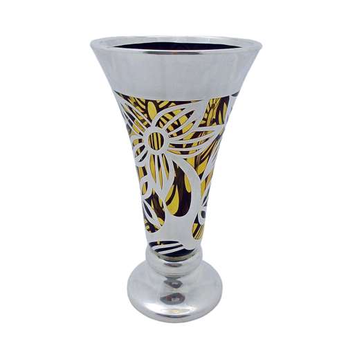 An early Friedrich Spahr silver overlay vase marked MSG1000