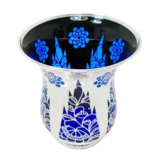 Persian inspired silver overlay glass vase by Friedrich Deusch