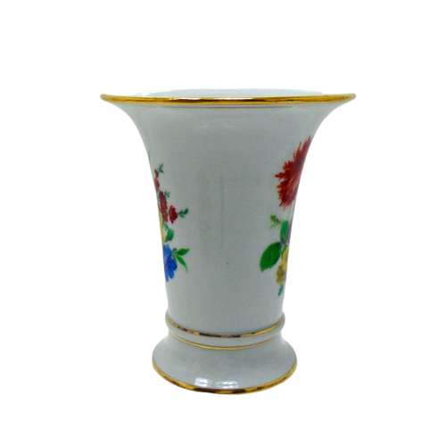 Meissen porcelain vase painted with Saxon flowers
