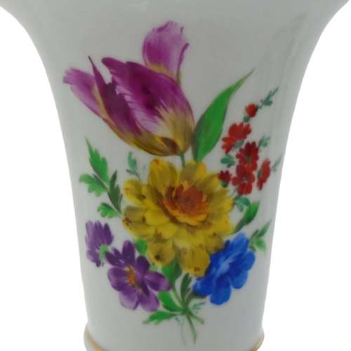 Meissen porcelain vase painted with Saxon flowers