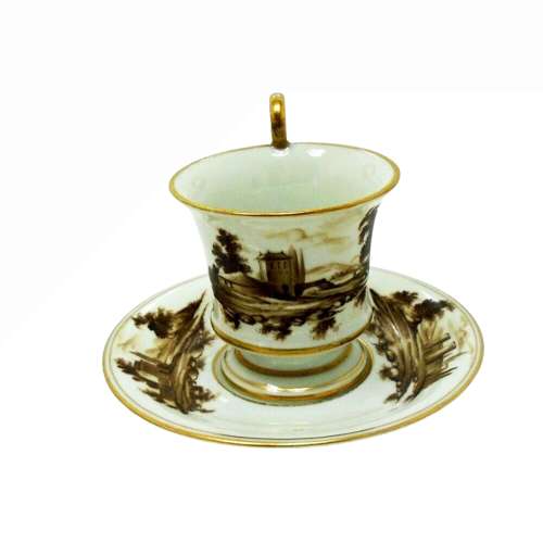 Paris Porcelain Coffee Service Painted en brunaille