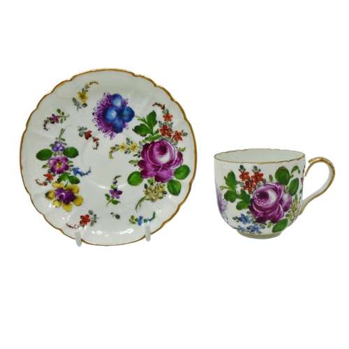A beautifully Painted 19th C Samson Paris Cup & Saucer