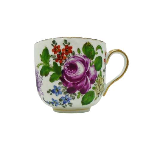 A beautifully Painted 19th C Samson Paris Cup & Saucer