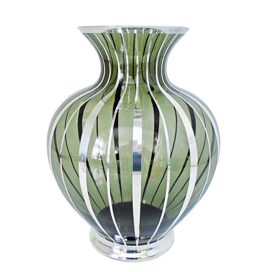 Wilhelm Wagenfeld WMF Glass decorated in silver by Friedrich Spahr