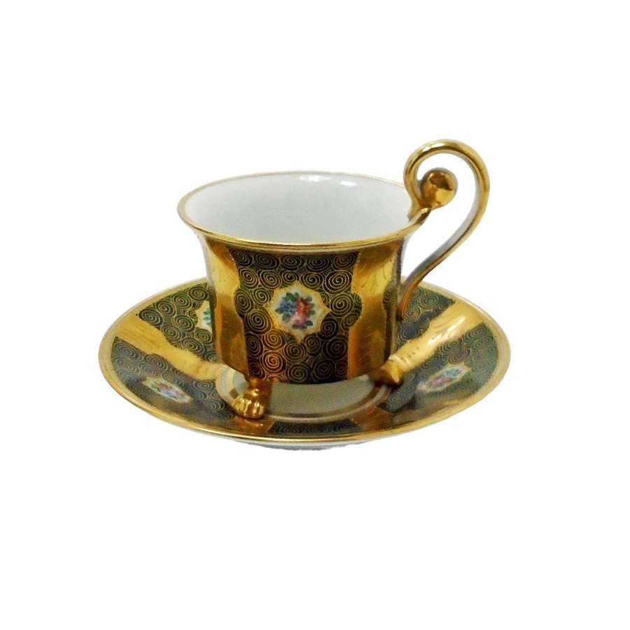 Carl Boseck Haida decorated  Empire shape cabinet cup and saucer