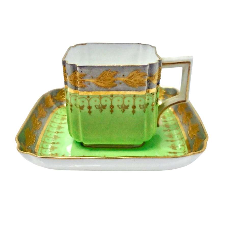 Royal Crown Derby Rectangular Shape Demitasse Cup & Saucer
