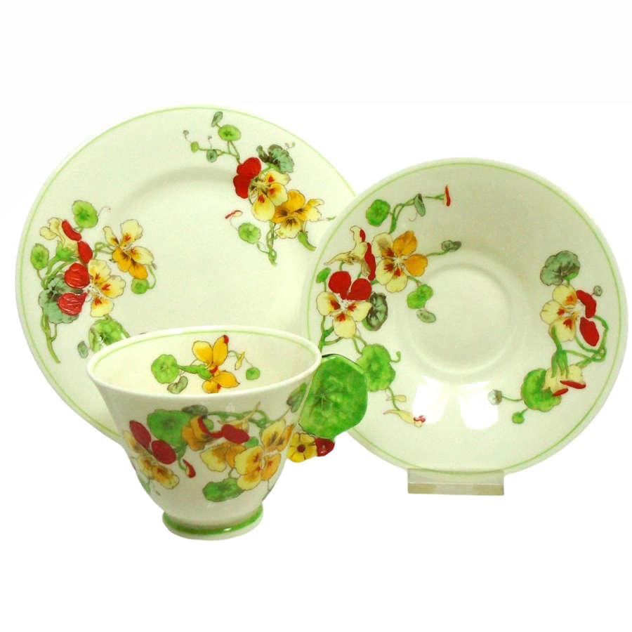 Royal Doulton Nasturtium cup, saucer & plate, pattern V1325,