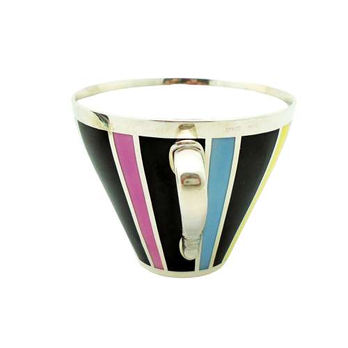 Friedrich Spahr Modernist Silver Overlay Cup & Saucer