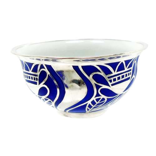 Friedrich Deusch Silver Overlay Tea Cup & Saucer