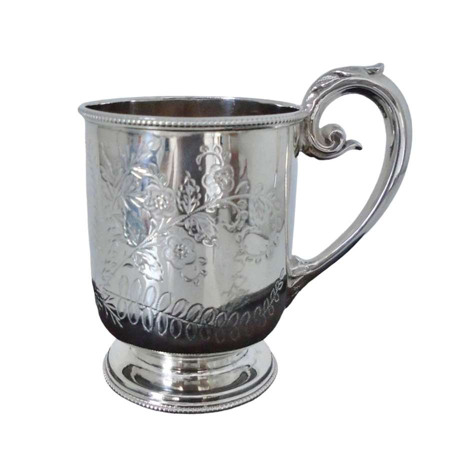 Sheffield 1881 Silver Christening Mug