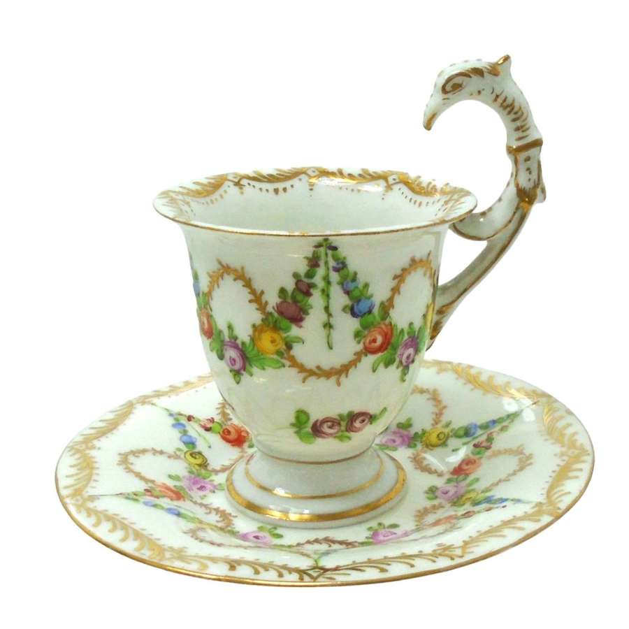 Donath & Co Dresden Empire Eagle handle cabinet cup & saucer