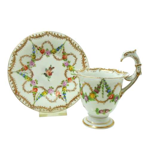 Donath & Co Dresden Empire Eagle handle cabinet cup & saucer