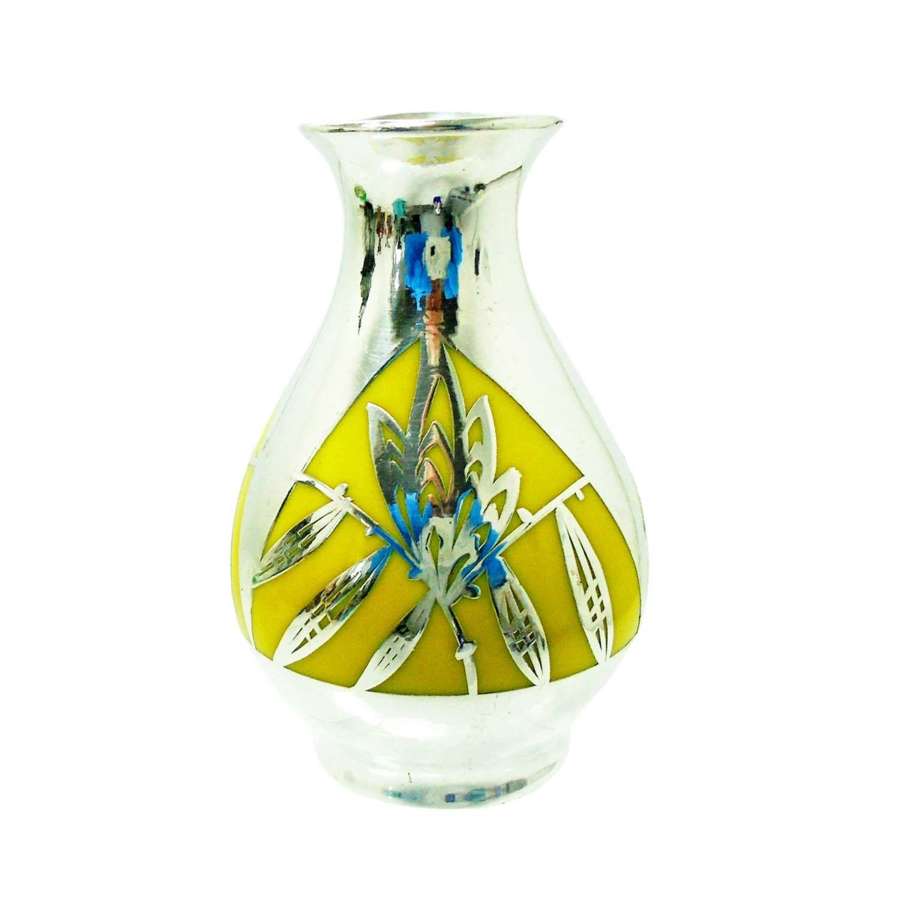 Art Deco Period small Silver Overlay Vase
