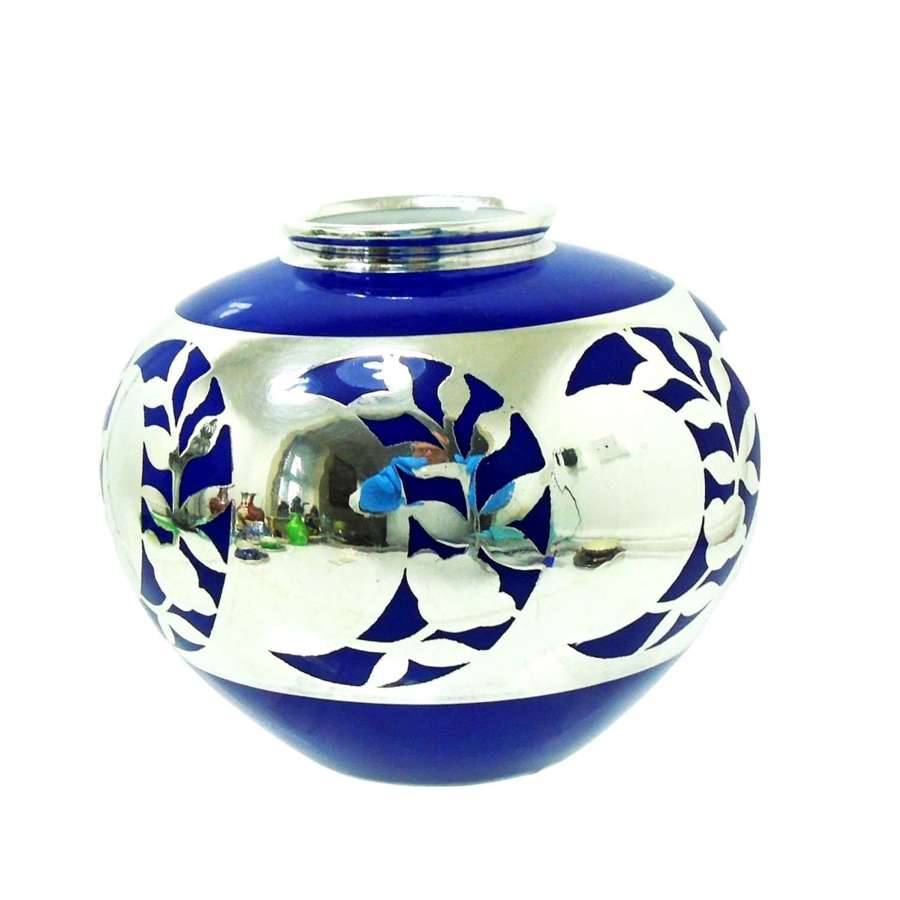 Gebr&uuml;der Deyhle silver overlay  F&uuml;rstenberg Porcelain