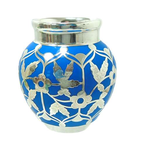 Art Deco Period Silver Overlay Vase