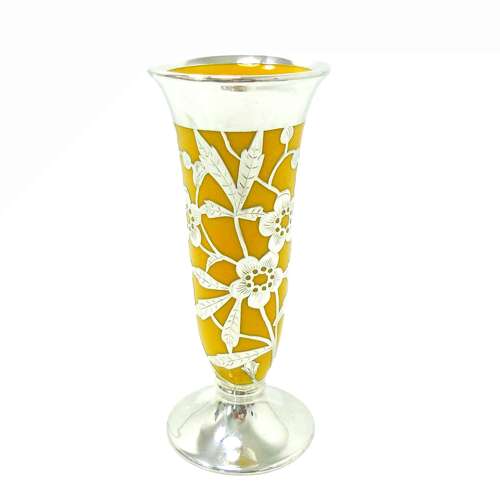 Friedrich Spahr Schwåbisch Gmünd Silver Overlay specimen vase
