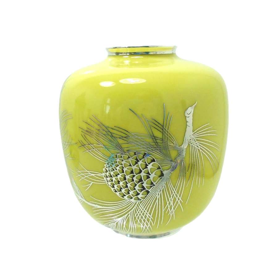 Friedrich Deusch Pinecone vase in silver Overlay
