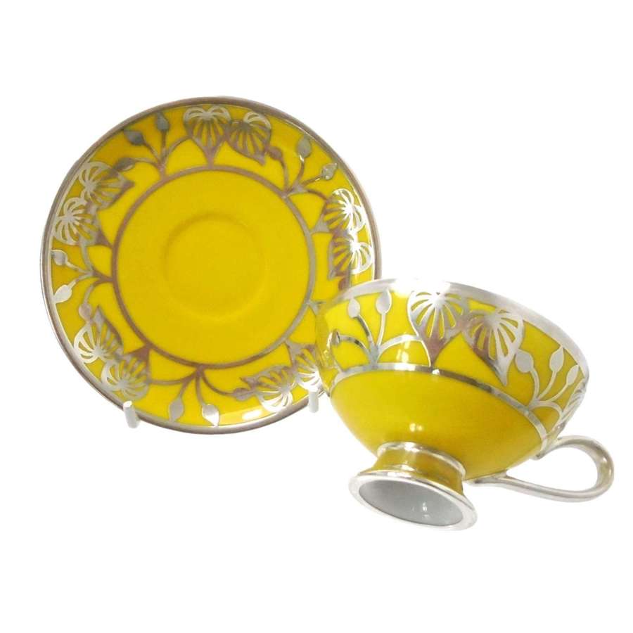 Silver Overlay Cup & Saucer FRIEDRICH SPAHR