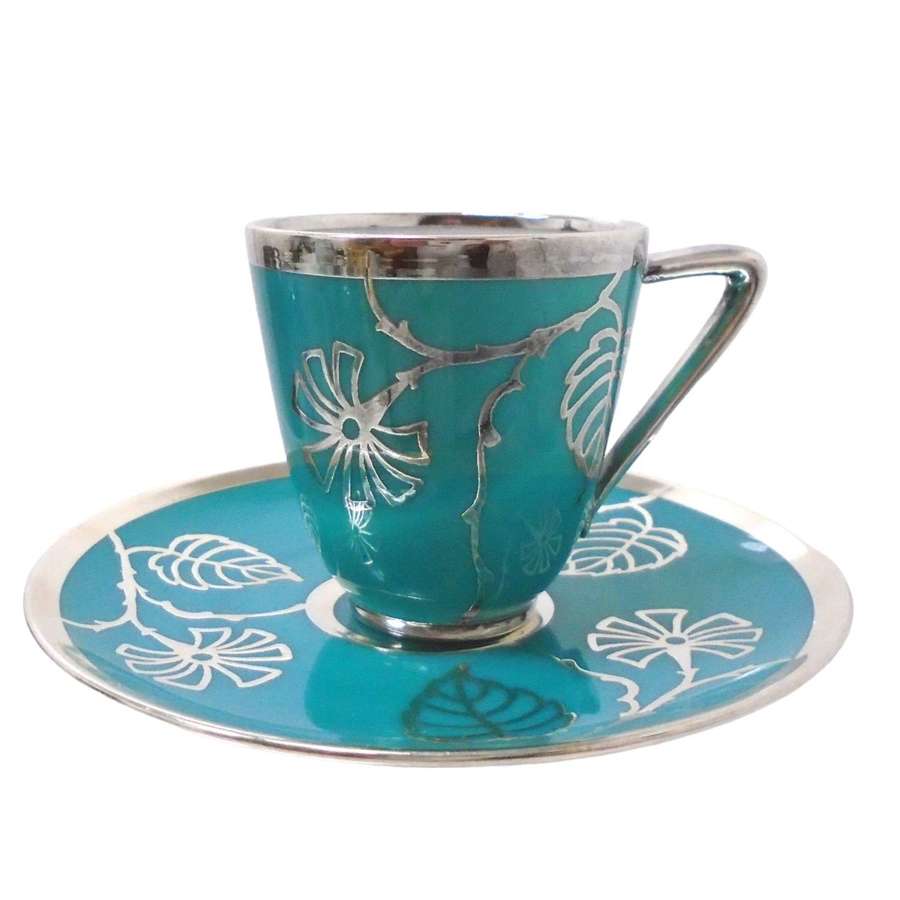 Friedrich Spahr Silver Overlay Demitasse