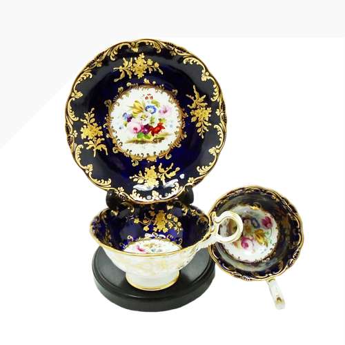 Coalport Porcelain Trio Painted by Cecil Jones