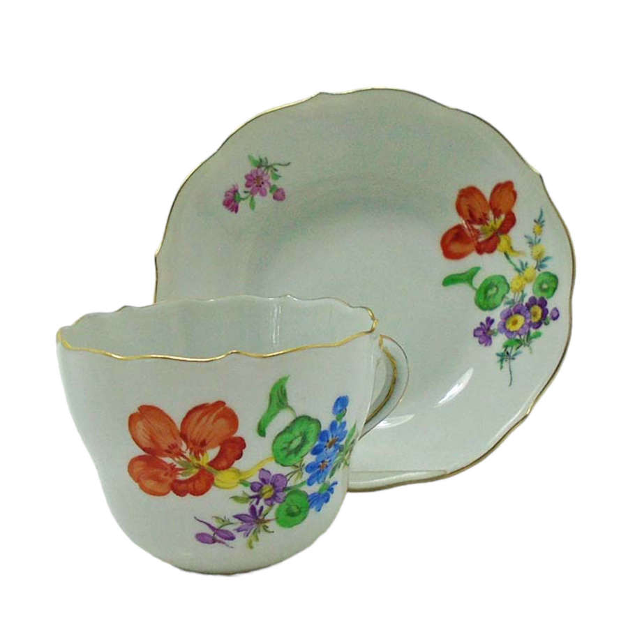 Meissen Porcelain Demitasse Cup & Saucer