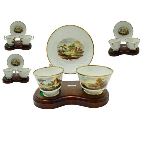 Regency Period Spode Porcelain Landscape Trio