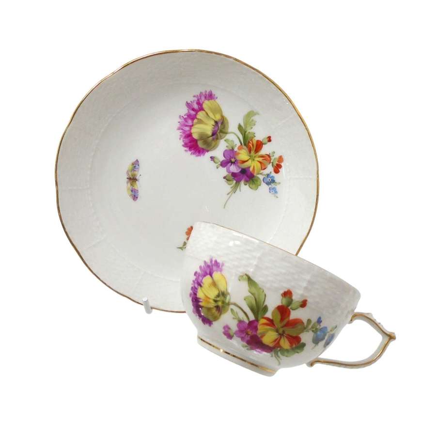 Berlin Porcelain Summer Flowers Cup & Saucer