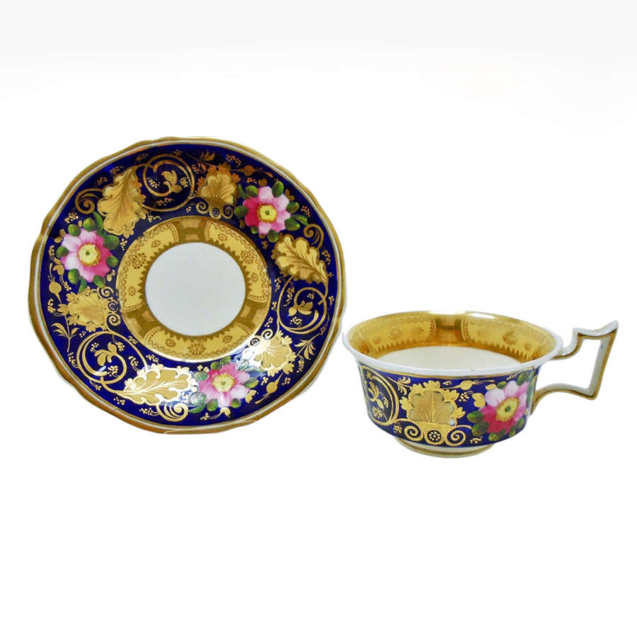 George IV English Porcelain Cup & Saucer