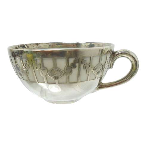 Friedrich Deusch Silver Overlay Cup & Saucer