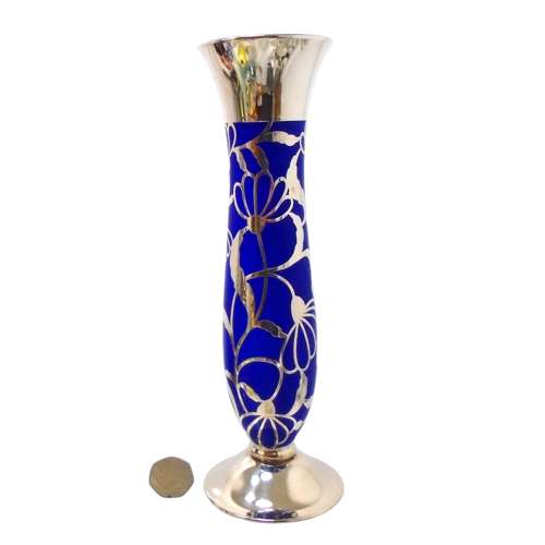 Silver Overlay Specimen vase by Friedrich Spahr
