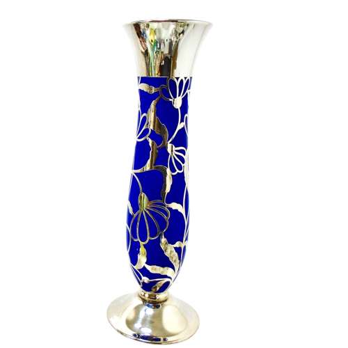 Silver Overlay Specimen vase by Friedrich Spahr