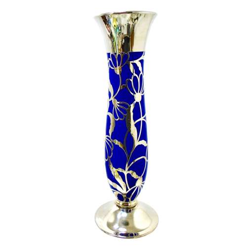 Silver Overlay Specimen vase by Friedrich Spahr