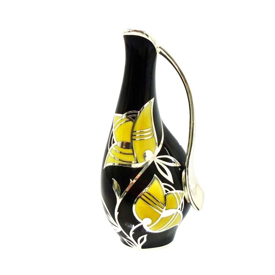 Friedrich Deusch Asymmetric Silver Overlay vase
