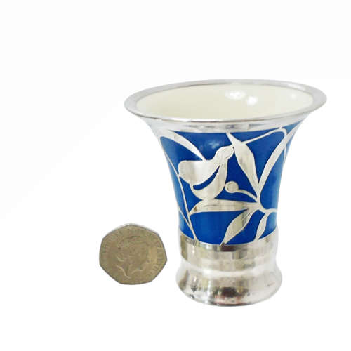 Silver Overlay Miniature Vase by Friedrich Spahr