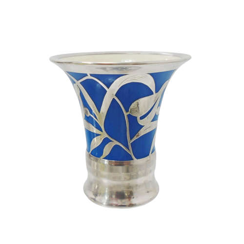 Silver Overlay Miniature Vase by Friedrich Spahr