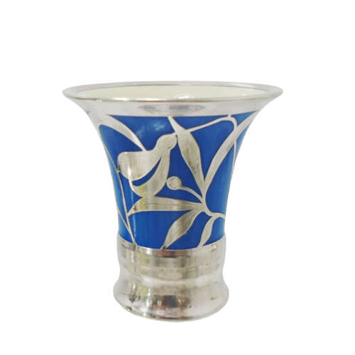 Silver Overlay Miniature Vase by Friedrich Spahr