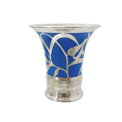 Silver Overlay Miniature Vase by Friedrich Spahr
